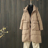Women Winter Coats Puffer Jacket down Coat Mid-Length Detachable Hooded Pocket down Jacket Warm Jacket
