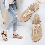 Flat Dress Sandals Pearl Fashion Round Toe Summer Large Size Sandals