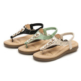 Flat Dress Sandals Pearl Fashion Round Toe Summer Large Size Sandals