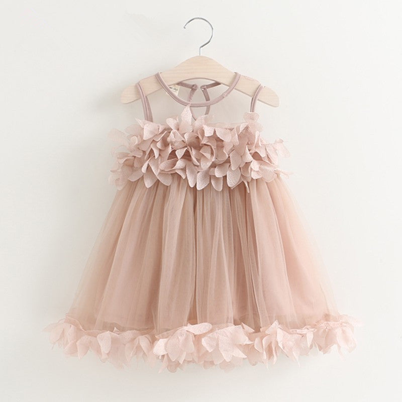 Girl Dress Summer Vest Princess Dress Petal Dress