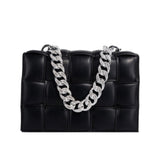 Sling Bags Woven Small Square Bag Summer Portable Women's Bag Chain Shoulder Bag