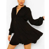 Women Fall Fall Jacquard Slim-Fit Waist Dress Single-Breasted Pleated Skirt