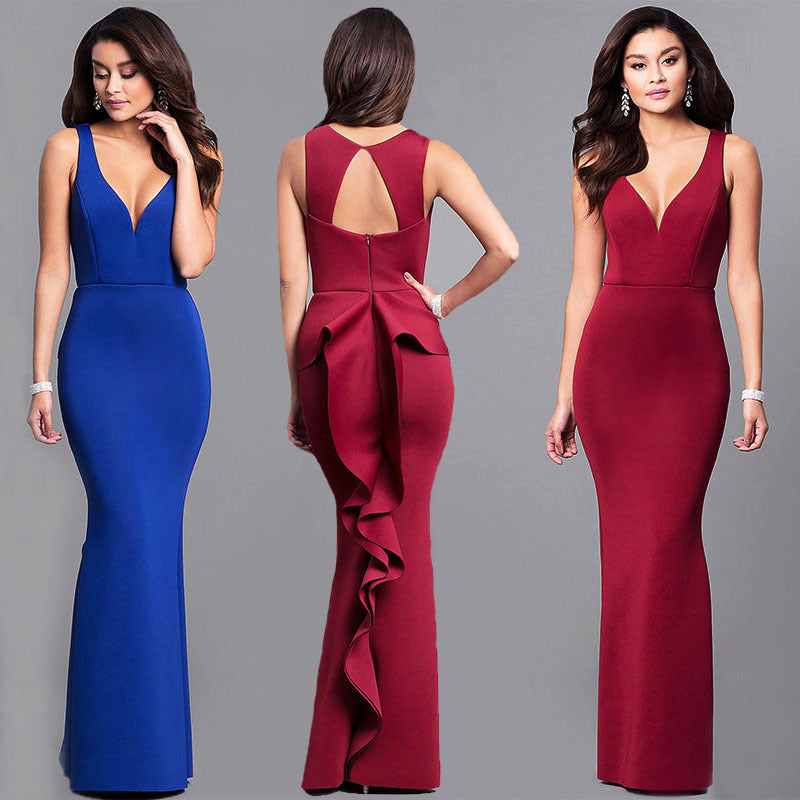 Formal Dresses & Gowns Suspender Lotus Leaf Dress Gown One Piece Dropshipping