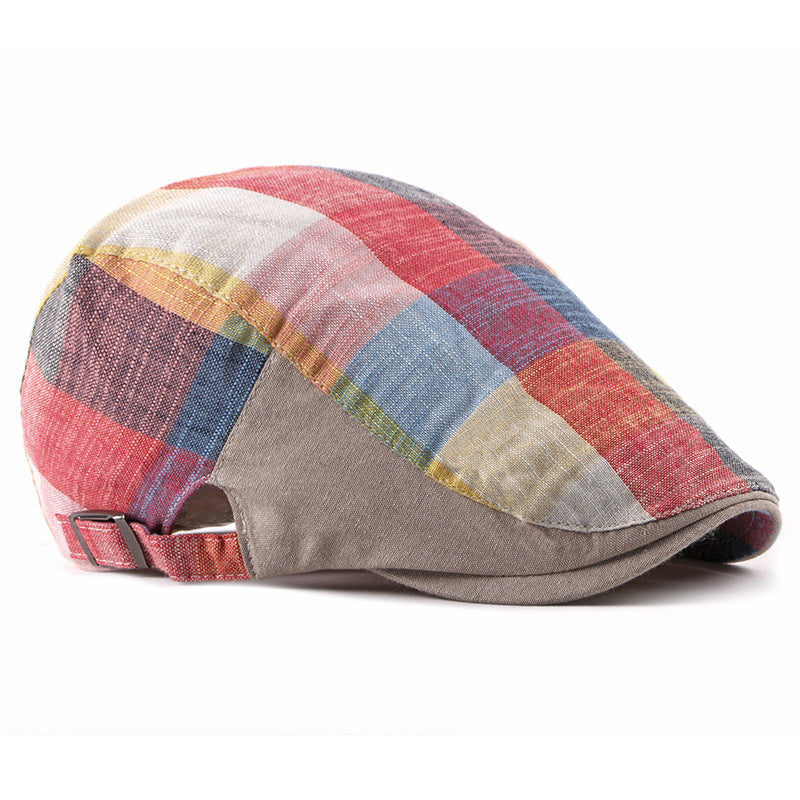 Check Beret Hat Spring/Summer Colorful Plaid Beret Outdoor Sun Hat