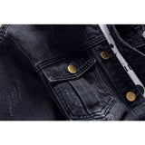 Denim Varsity Jacket Men's Denim Jacket Spring and Autumn Youth Slim-Fit Casual Coat Men's Clothing