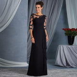 Women Lace Wedding Dress Spring/Summer Lace See-through round Neck Shirt with Half Sleeve Dress Gown