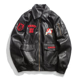 Graphic Leather Jacket Women Chinese Style PU Leather Coat Autumn Winter Retro Wave Printed Crane Embroidery Short Motorcycle Leather Coat
