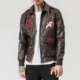 Graphic Leather Jacket Women Chinese Style PU Leather Coat Autumn Winter Retro Wave Printed Crane Embroidery Short Motorcycle Leather Coat