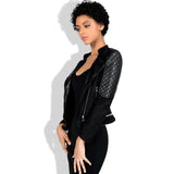 Leather Biker Coat Gothic Leather Jacket Women Pu Jackets Slim Fit Short Jacket
