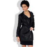 Leather Biker Coat Gothic Leather Jacket Women Pu Jackets Large Size Mid-Length Washed Windbreaker Slim Coat