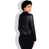 Leather Biker Coat Golden Leather Jacket Women Pu Jackets Autumn and Winter Leather Jacket plus Size Coat