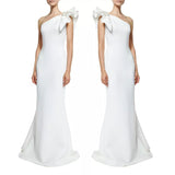 Formal Dresses & Gowns Dress Ruffle Sleeve Slim-Fit One-Shoulder Dress