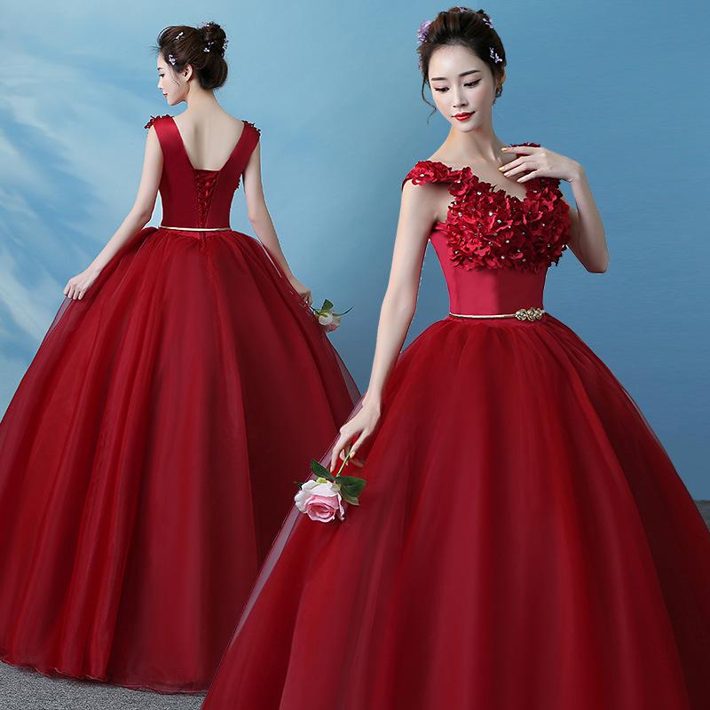 Women's Evening Dress Ball Gown Princess Quinceanera Wedding Dresses Tulle Tutu Dress Annual Meeting Host Evening Dress Long Costume Female