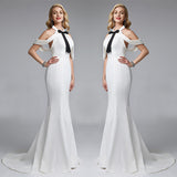 Formal Dresses & Gowns White Bow Decoration Women's Evening Dress Dress