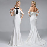 Formal Dresses & Gowns White Bow Decoration Women's Evening Dress Dress