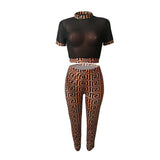 See through Pants Suit Sexy Mesh Trousers Nightclub Suit Two-Piece Set