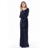 Muslim Women Stylish Kashibo Abaya Muslim Ladies Long Gown Islamic Clothing Jilbab Jalabiya Fashion Loose Flared Sleeve Crew Neck Dress