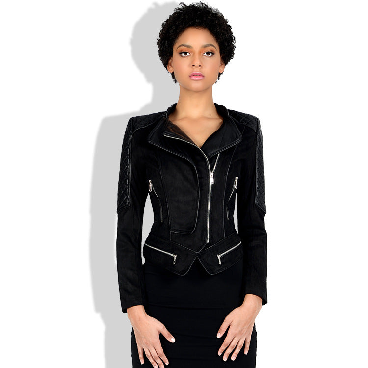 Leather Biker Coat Gothic Leather Jacket Women Pu Jackets Slim Fit Short Jacket