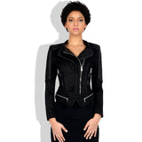 Leather Biker Coat Gothic Leather Jacket Women Pu Jackets Slim Fit Short Jacket