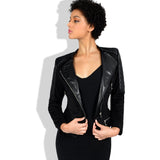 Leather Biker Coat Gothic Leather Jacket Women Pu Jackets Slim Fit Short Jacket