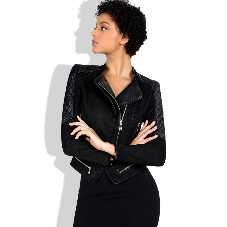 Leather Biker Coat Gothic Leather Jacket Women Pu Jackets Slim Fit Short Jacket