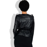 Leather Biker Coat God Leather Jacket Women Pu Jackets Large Size Washed Coat Waist Slimming