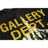 Gallery Dept T Shirts Loose Skull Retro Washed Short Sleeve T-shirt for Men and Women