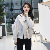 Cute Leather Jacket Chic Women's Short Autumn Versatile Beige BF Loose Biker's Leather Jacket Coat