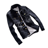 Denim Varsity Jacket Men's Denim Jacket Spring and Autumn Youth Slim-Fit Casual Coat Men's Clothing