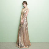 Homecoming Dresses Banquet Evening Dress Women Sequined Noble Elegant Host Dress