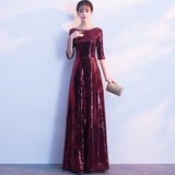 Homecoming Dresses Banquet Evening Dress Women Sequined Noble Elegant Host Dress