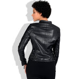 Leather Biker Coat Golden Leather Jacket Women Pu Jackets Autumn and Winter Leather Jacket plus Size Coat