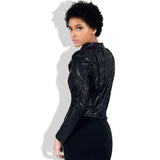 Leather Biker Coat Gothic Leather Jacket Women Pu Jackets Rivet Slim Fit Stand-up Collar Slim Fit Short Motorcycle Clothing