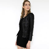 Leather Biker Coat Gothic Leather Jacket Women Pu Jackets Short Slim Jacket plus Size Motorcycle Clothing