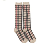Plaid Calf Socks Knee Socks Ladies Loose Socks Calf Socks