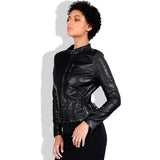 Leather Biker Coat Golden Leather Jacket Women Pu Jackets Autumn and Winter Leather Jacket plus Size Coat
