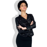 Leather Biker Coat Gothic Leather Jacket Women Pu Jackets Rivet Slim Fit Stand-up Collar Slim Fit Short Motorcycle Clothing