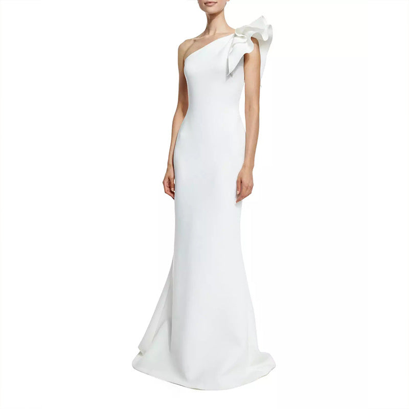 Formal Dresses & Gowns Dress Ruffle Sleeve Slim-Fit One-Shoulder Dress