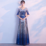 Homecoming Dresses Banquet Evening Dress Women Sequined Noble Elegant Host Dress