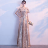 Homecoming Dresses Banquet Evening Dress Women Sequined Noble Elegant Host Dress