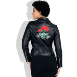 Leather Biker Coat Gothic Leather Jacket Women Pu Jackets Slim Fit Short Rivet Embroidery Motorcycle Jacket