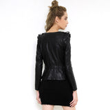 Leather Biker Coat Gothic Leather Jacket Women Pu Jackets Short Slim Jacket plus Size Motorcycle Clothing