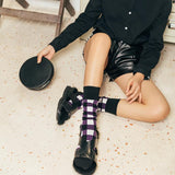 Plaid Calf Socks Knee Socks Ladies Loose Socks Calf Socks