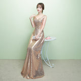 Homecoming Dresses Banquet Evening Dress Women Sequined Noble Elegant Host Dress