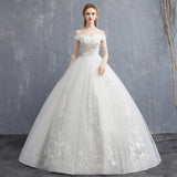 Women's Evening Dress Ball Gown Princess Quinceanera Wedding Dresses Off-Shoulder Bridal High Waist Wedding Pettiskirt