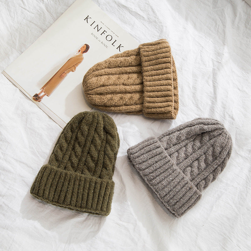 Toboggan Hat Women's Autumn and Winter Warm Casual Earmuffs Beanie Hat Tide