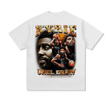Kyrie Irving Shirt Kyrie Irving Printed Short-Sleeved T-shirt Small Neckline Vintage Distressed Sports