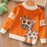 Boys Sweater Kids Cartoon Cute Knitting Sweater Deer Baby round Neck Sweater