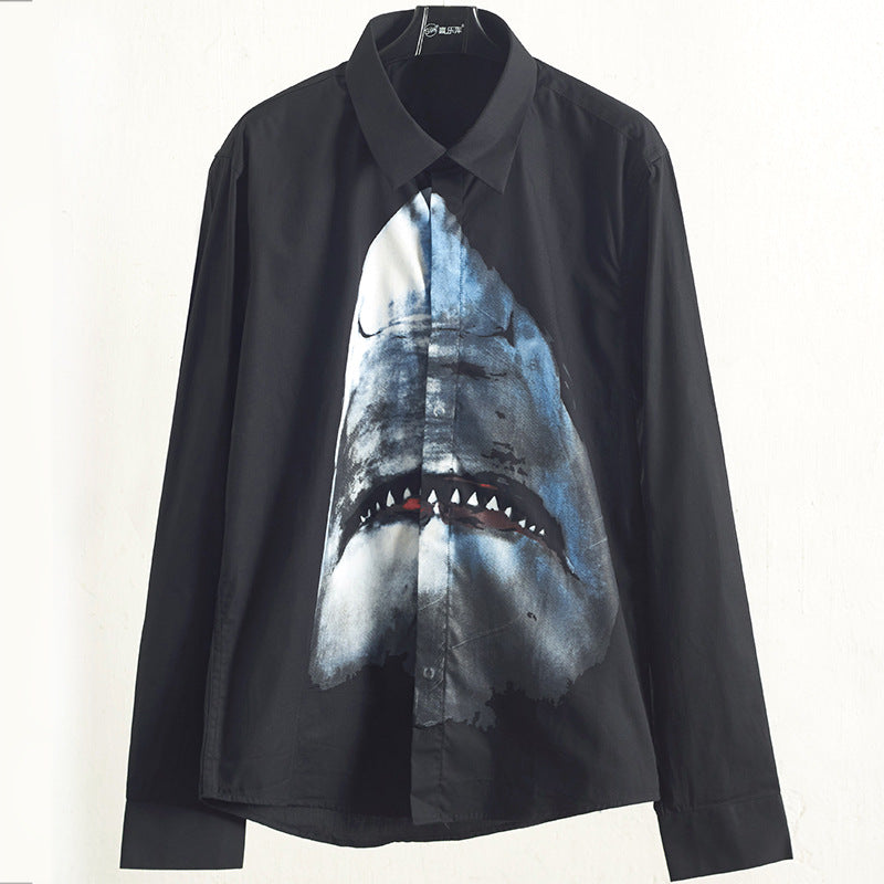 GVC Shirt Shark Pattern Shirt Cotton Men