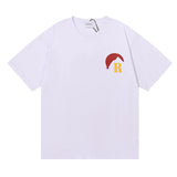 Rhude T Shirt Sunset Theme Pure Cotton Hip Hop Men and Women Same Casual